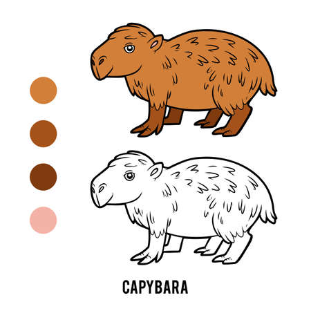 Capybara coloring page cliparts stock vector and royalty free capybara coloring page illustrations