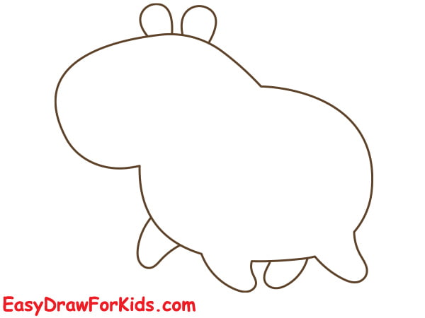 How to draw a capybara easy draw for kids