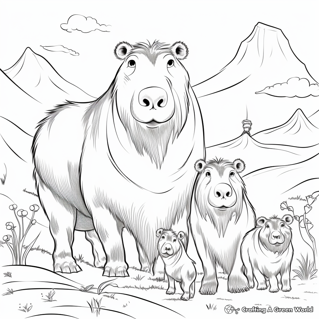 Capybara coloring pages