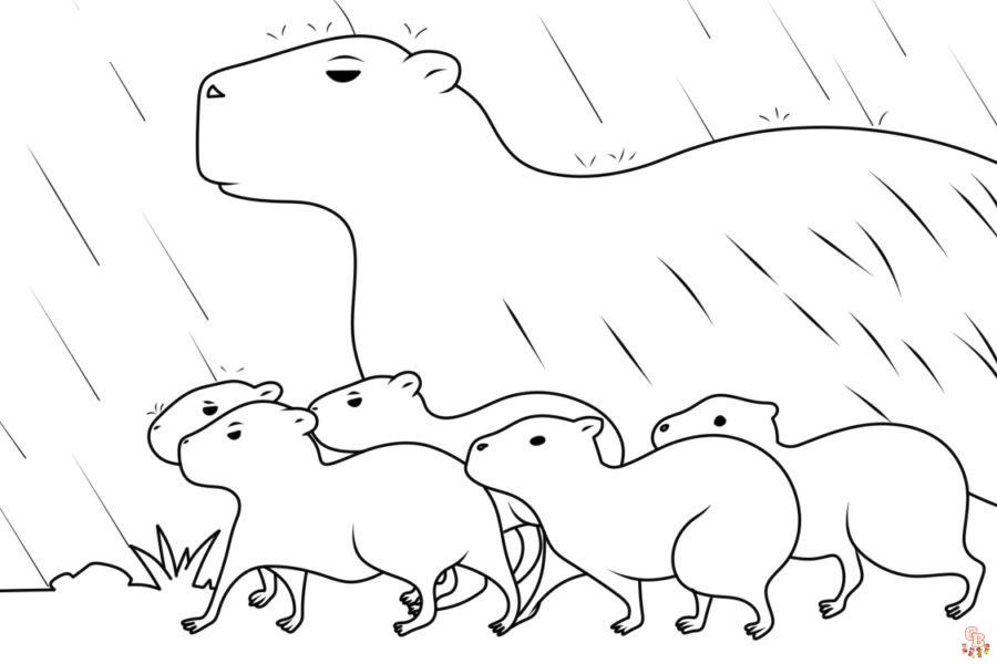 Color your world with capybara coloring pages