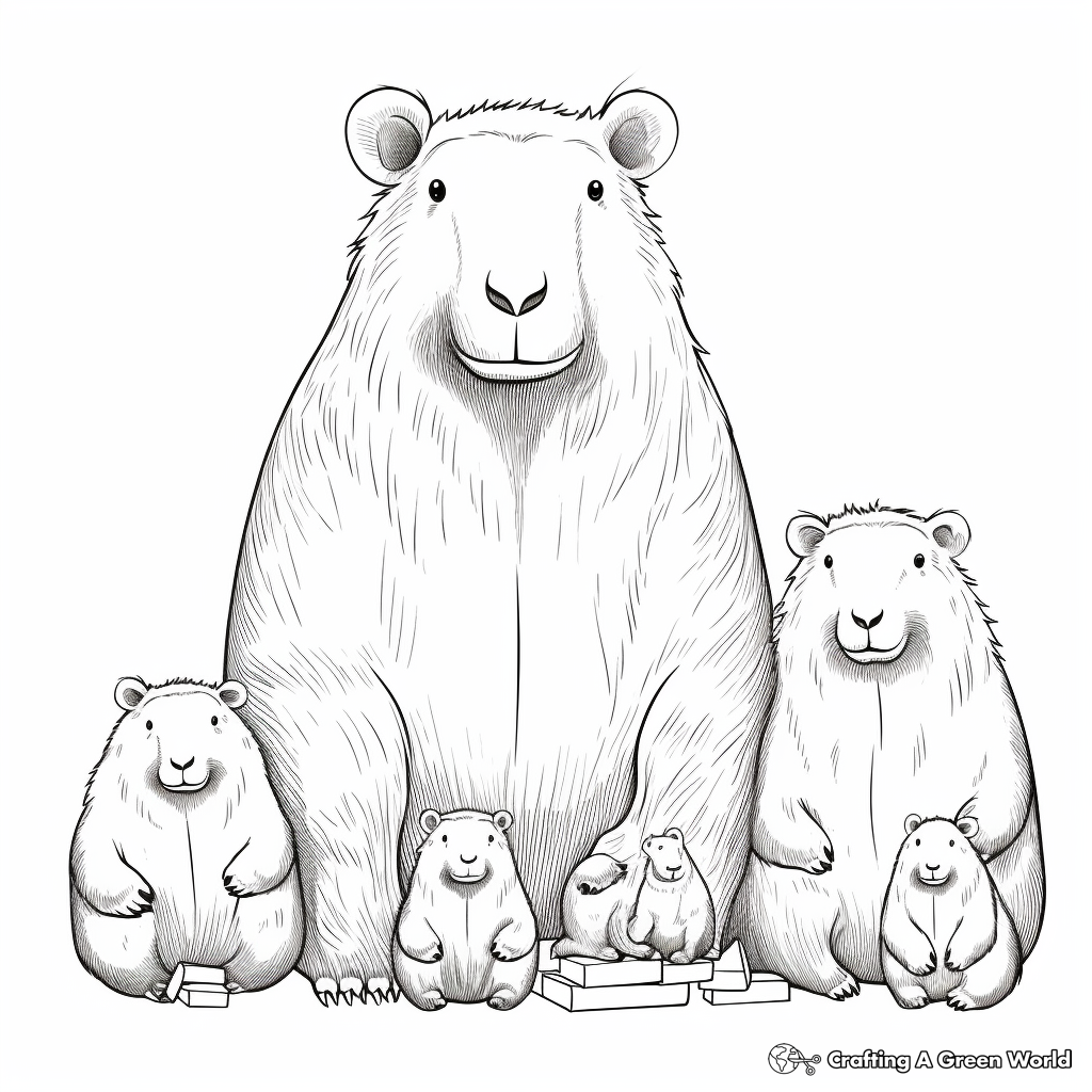 Capybara coloring pages