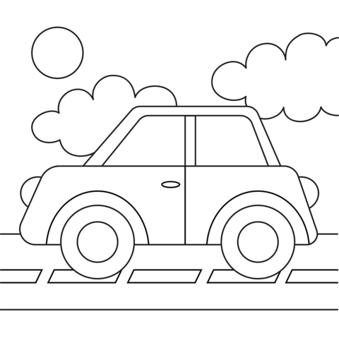 Simple car coloring page free printable coloring pages