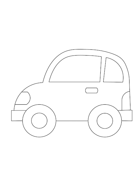 Premium vector simple car coloring page for kids