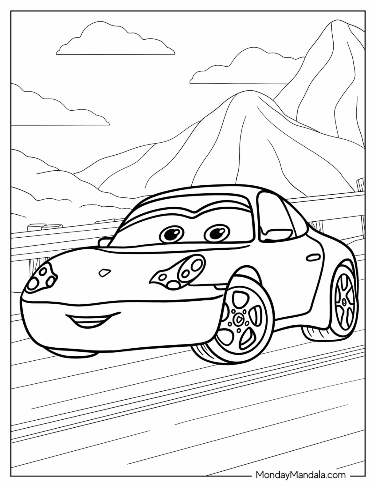 Disney cars coloring pages free pdf printables