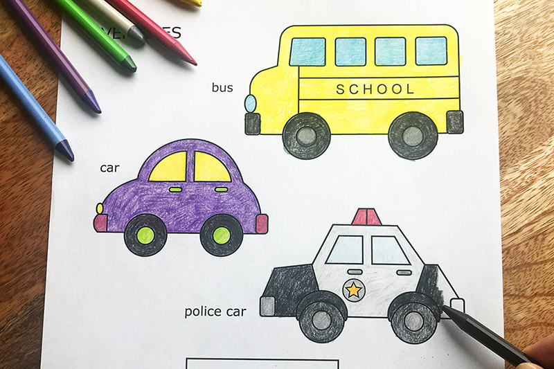 Cars and vehicles free printable templates coloring pages