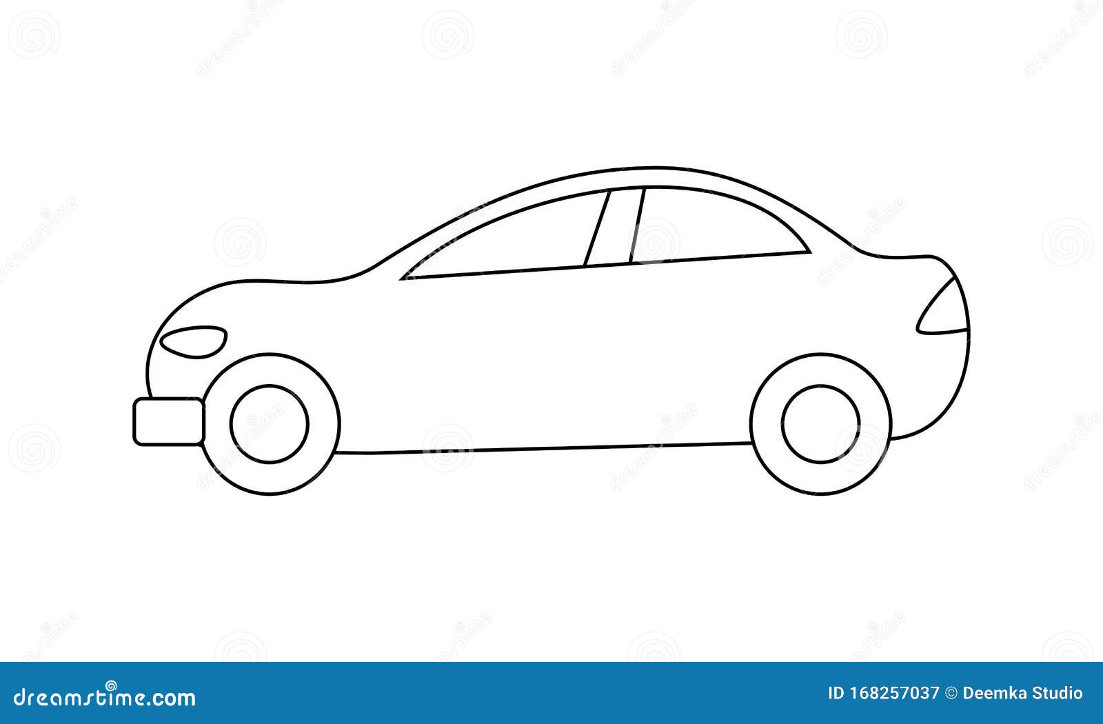 Car coloring book transportation to educate kids learn colors pages stock vector