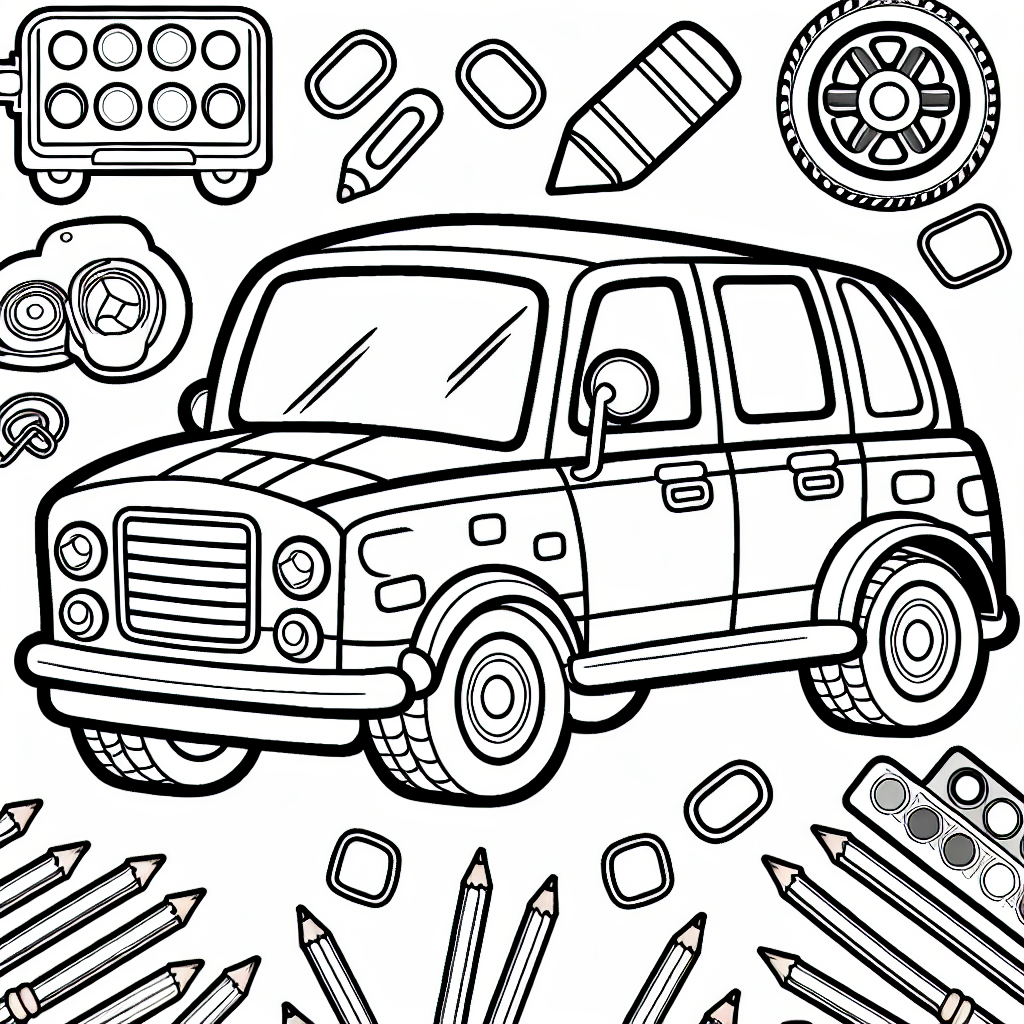 Car coloring pages â custom paint by numbers