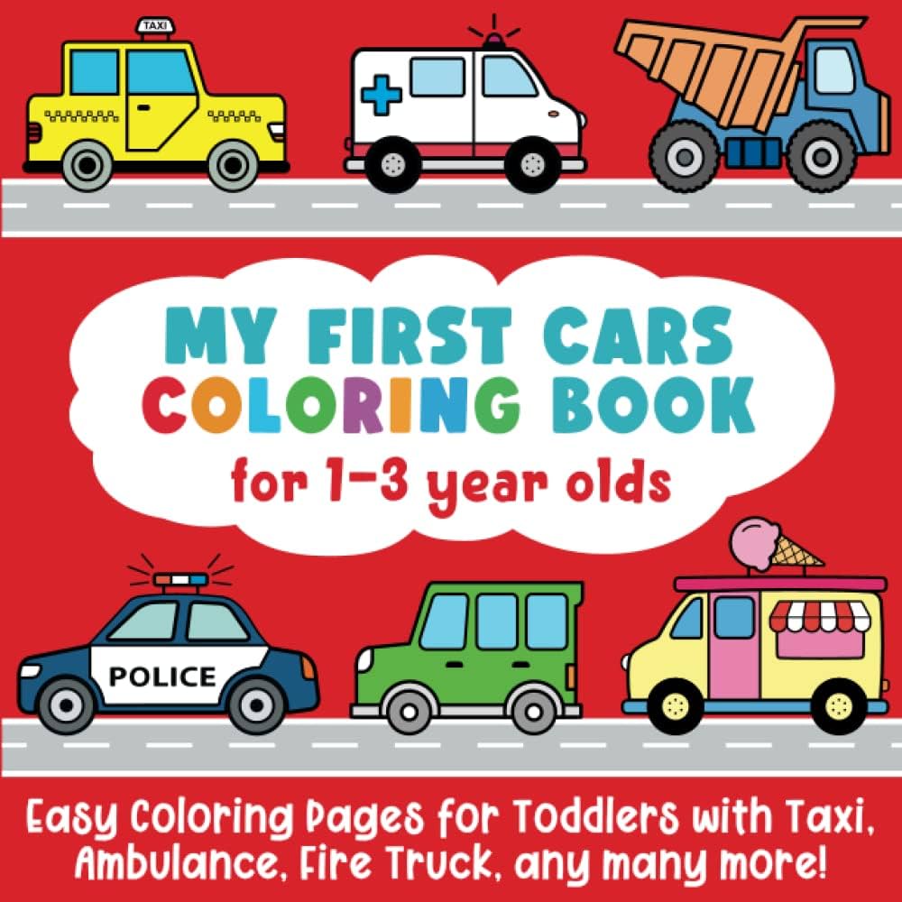 My first cars coloring book for