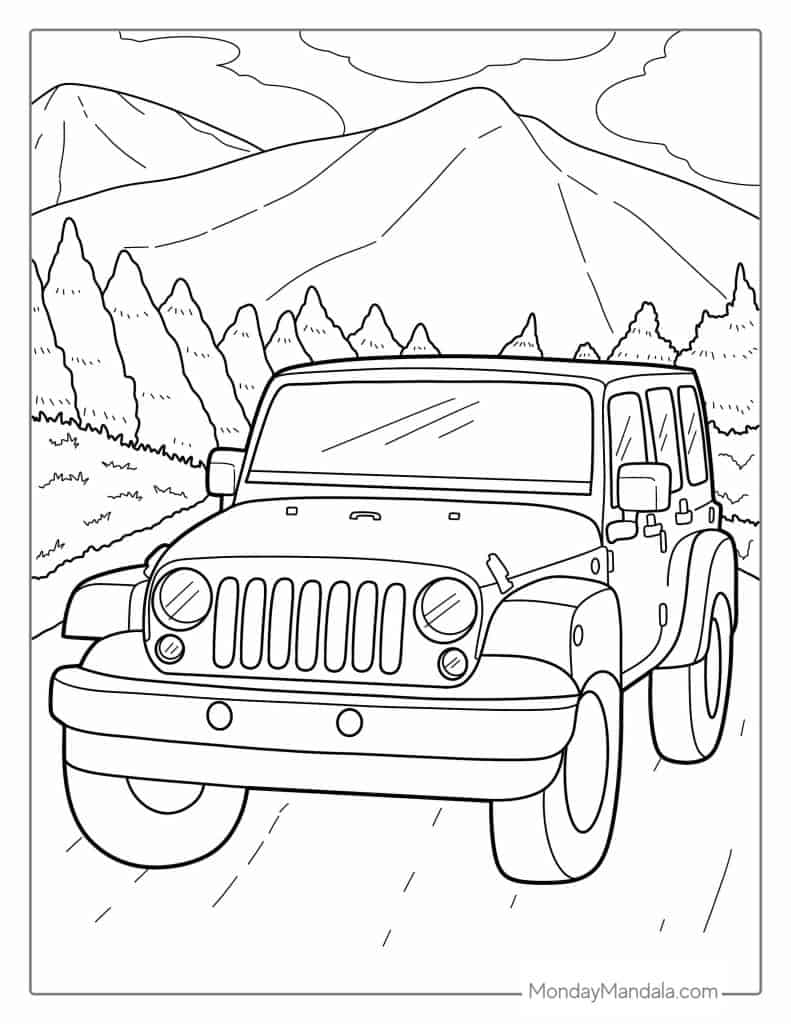 Car coloring pages free pdf printables