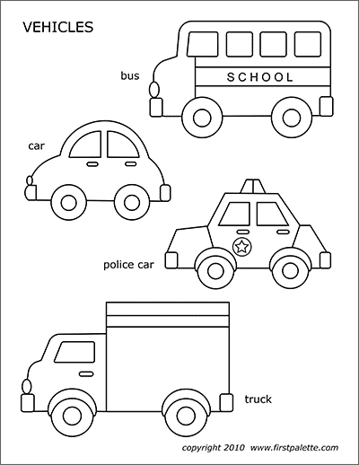 Cars and vehicles free printable templates coloring pages