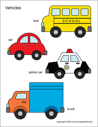 Cars and vehicles free printable templates coloring pages