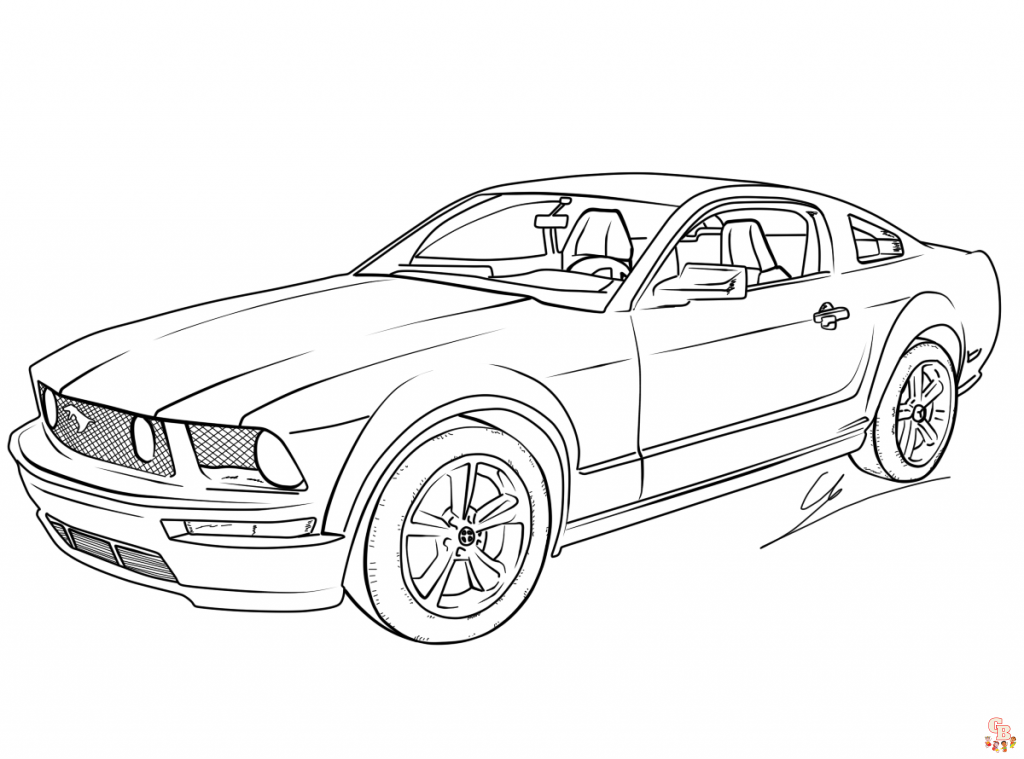 Mustang car coloring pages free printable and easy to color