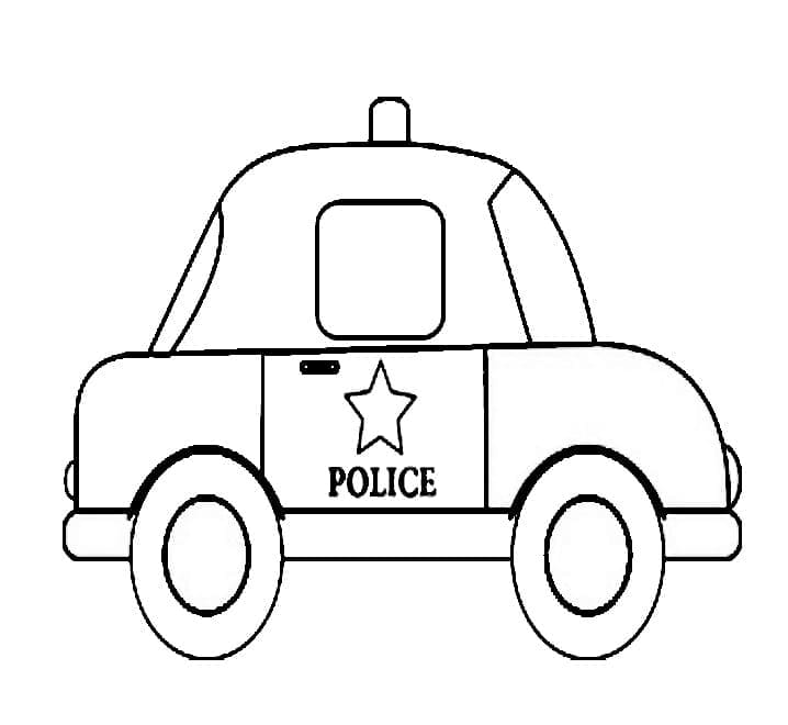 Easy police car coloring page