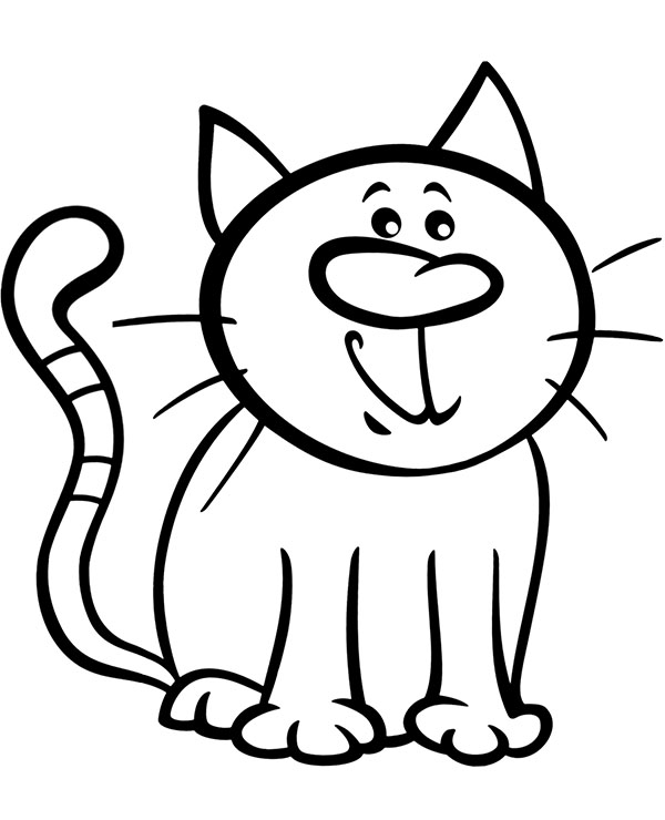 Simple cat coloring page