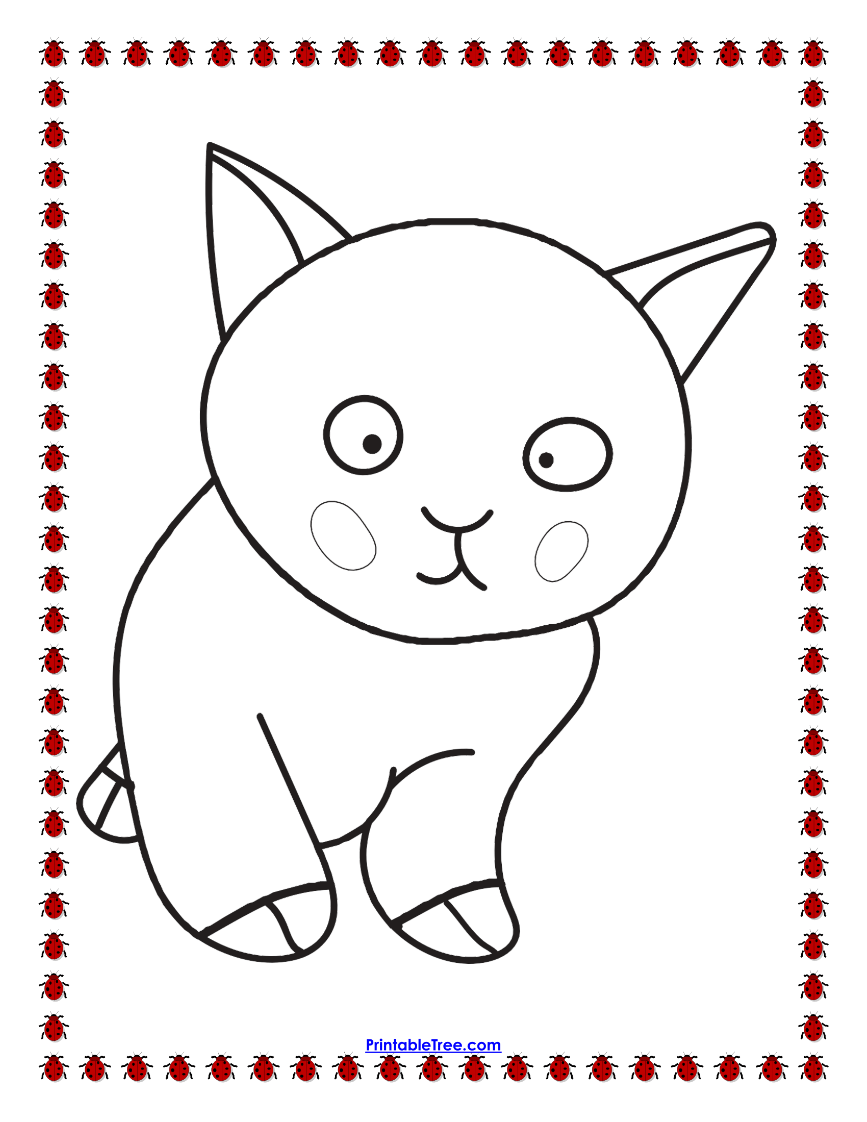 Free printable cat coloring pages pdf for kids and adults