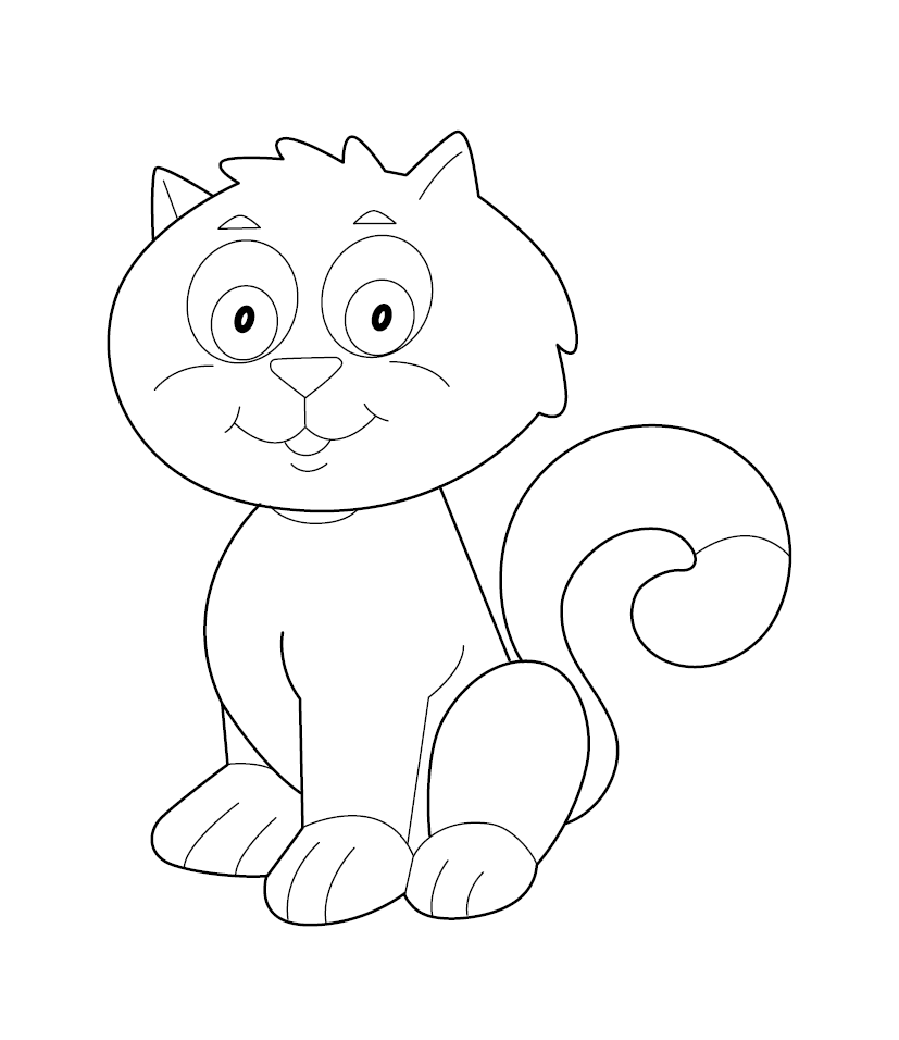 Cat colouring picture free colouring book for children â monkey pen store