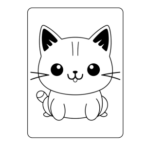 Simple cat coloring book for kids ages