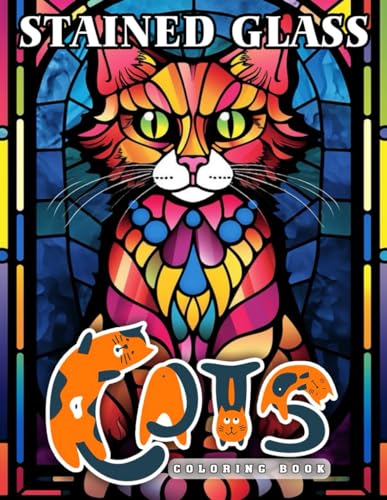 Stained glass cats coloring book amazing coloring pages for all ages with featuring stained glass inspired cats designs and easy patterns by nico jk label