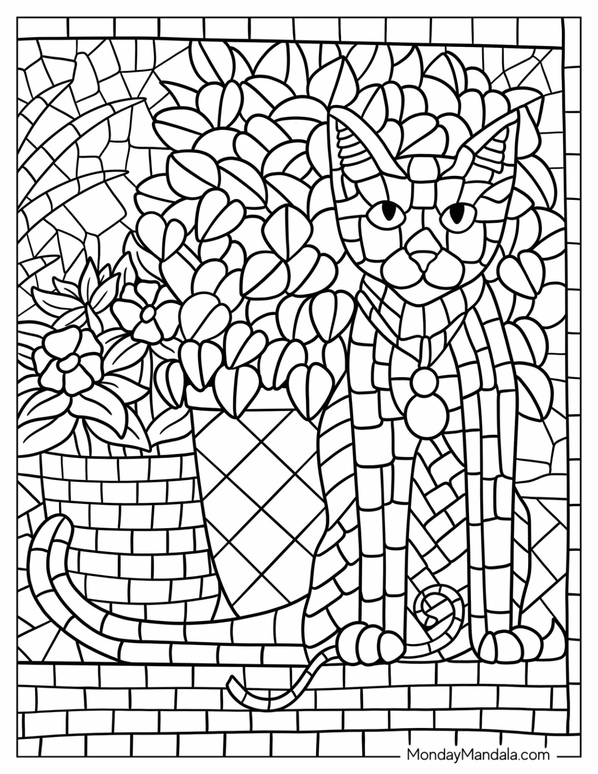 Mosaic coloring pages free pdf printables