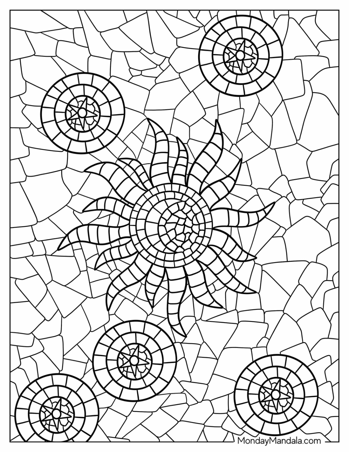 Mosaic coloring pages free pdf printables