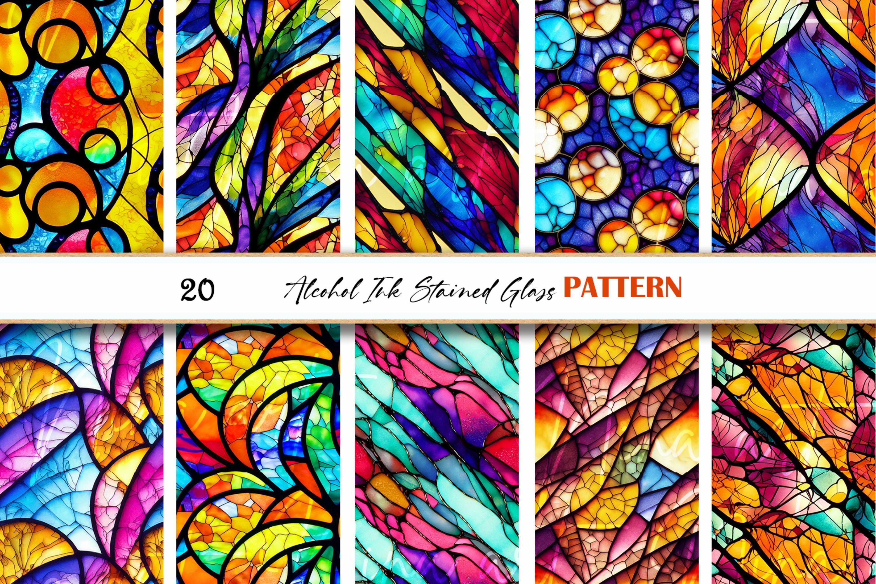 Alcohol ink abstract stained glass seamless digital pattern