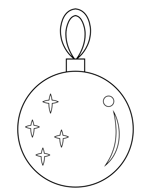 Printable simple christmas ornament coloring page