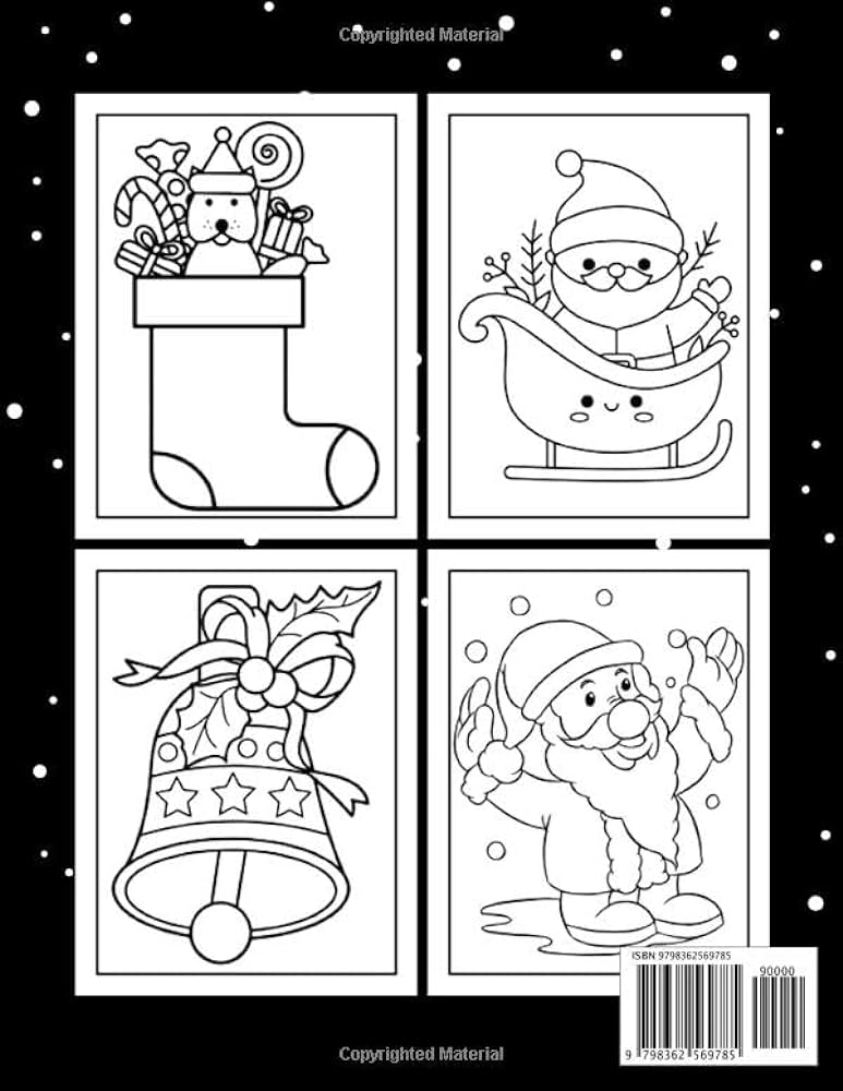 Christmas bold and easy coloring book large print illustrations of christmas season for seniors adults beginners to color for stress relief and relaxation easy simple coloring book publications