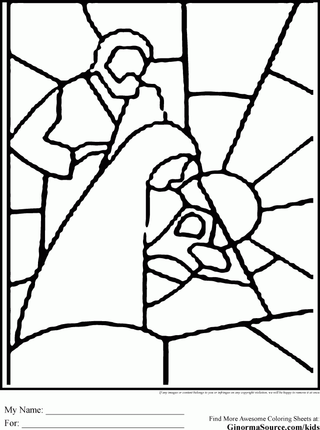 Stained glass window coloring pages