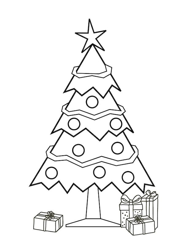 Joyful christmas tree coloring pages