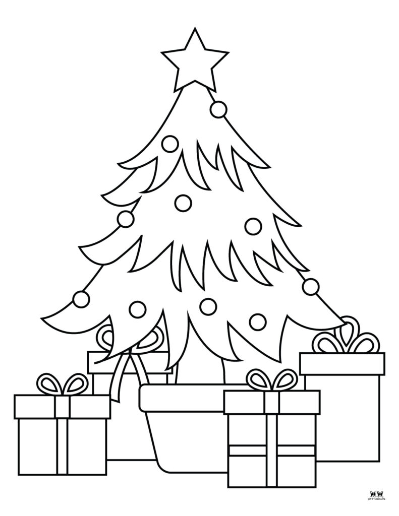 Christmas tree coloring pages templates