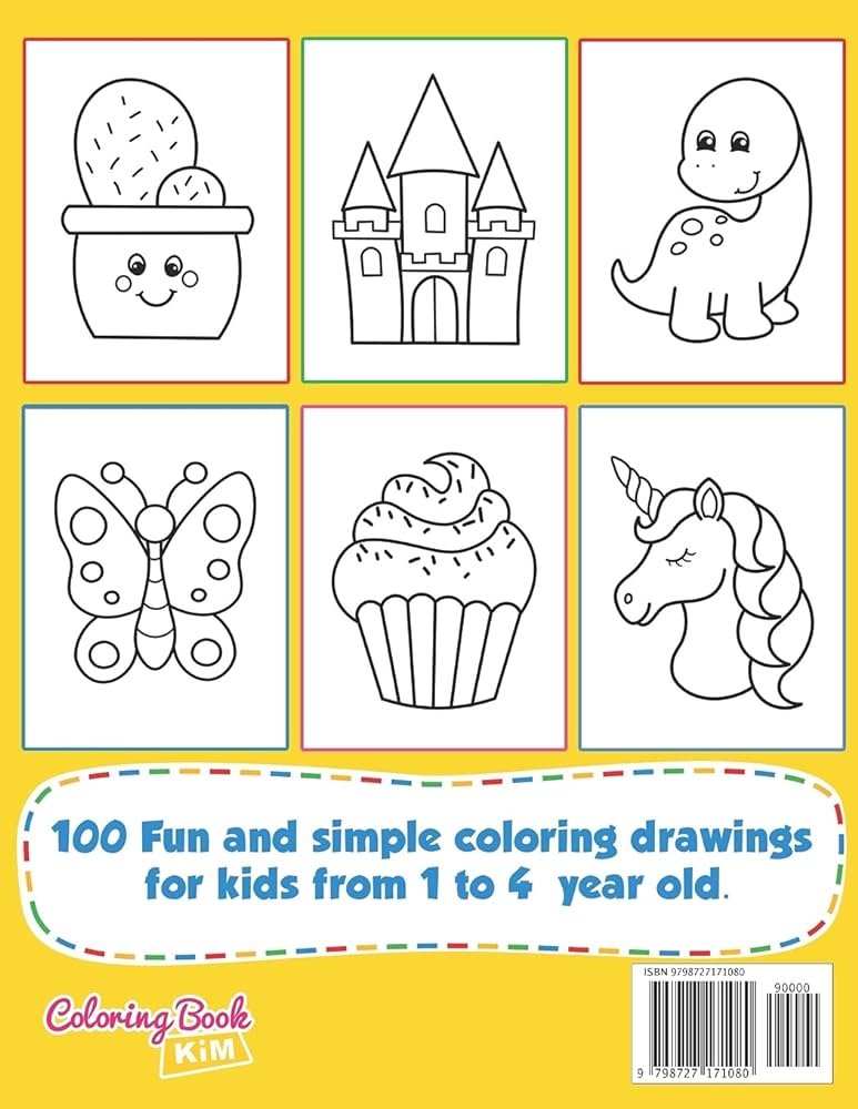 Simple big coloring book for toddler easy and fun coloring pages for kids preschool and kindergarten kim coloring book mansamer kim books