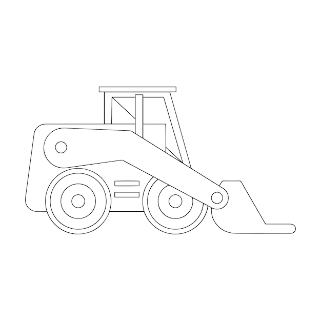 Premium vector construction machine coloring pages for kids