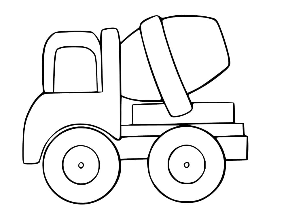 Simple cement mixer truck coloring page