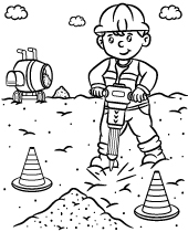 Construction machinery coloring pages