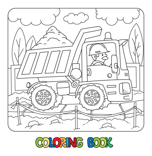 Truck coloring pages stock illustrations royalty