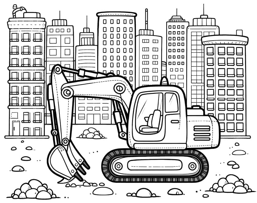 Excavator coloring pages