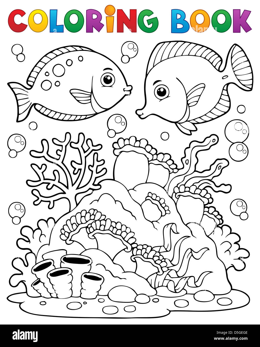 Coloring book coral reef theme