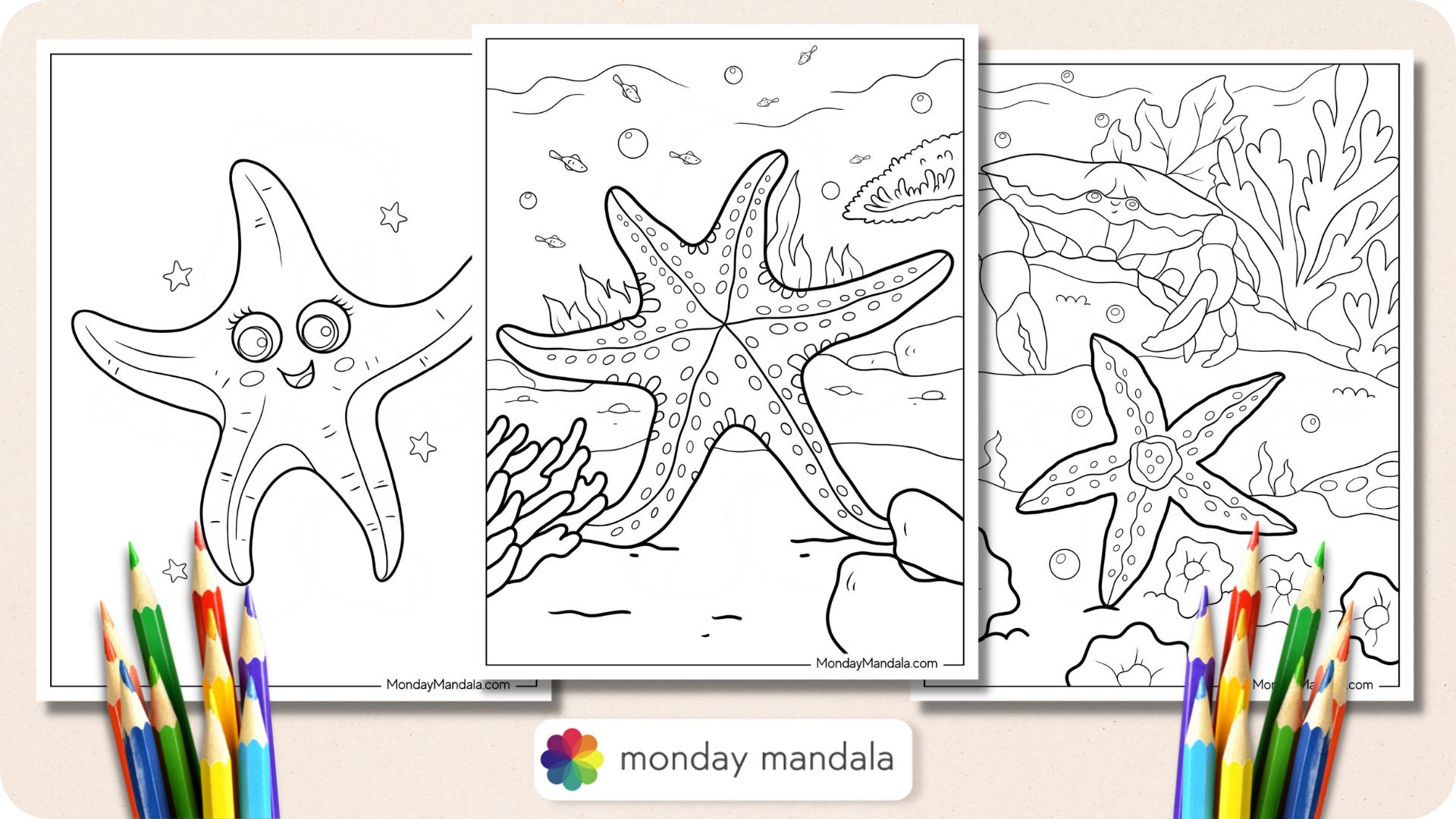 Simple coral reef coloring pages
