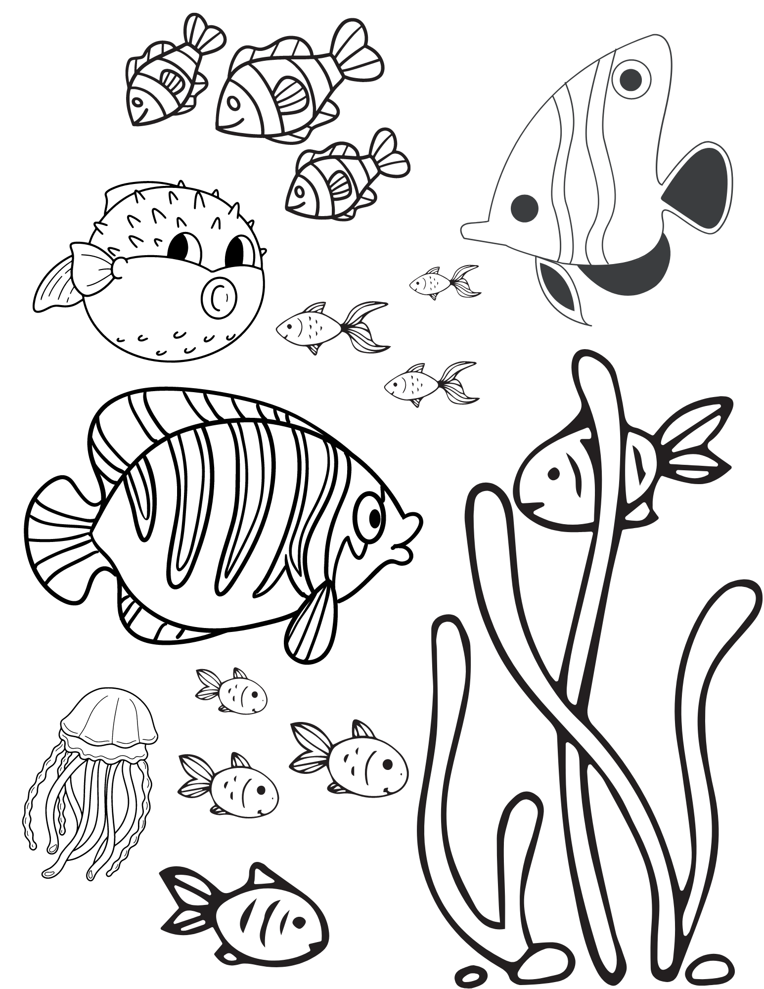 Fabulous fish coloring pages for kids and adults