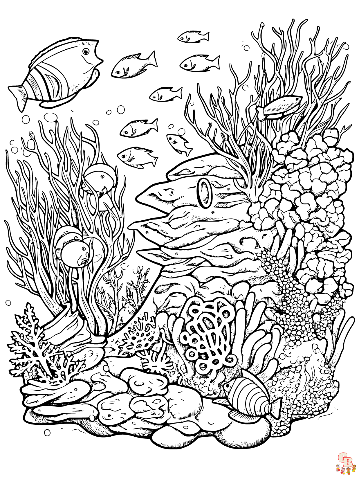 Explore the underwater world with ocean coloring pages