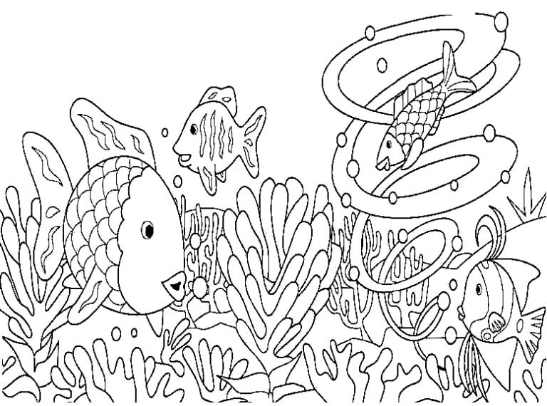 Rainbow fish coloring pages