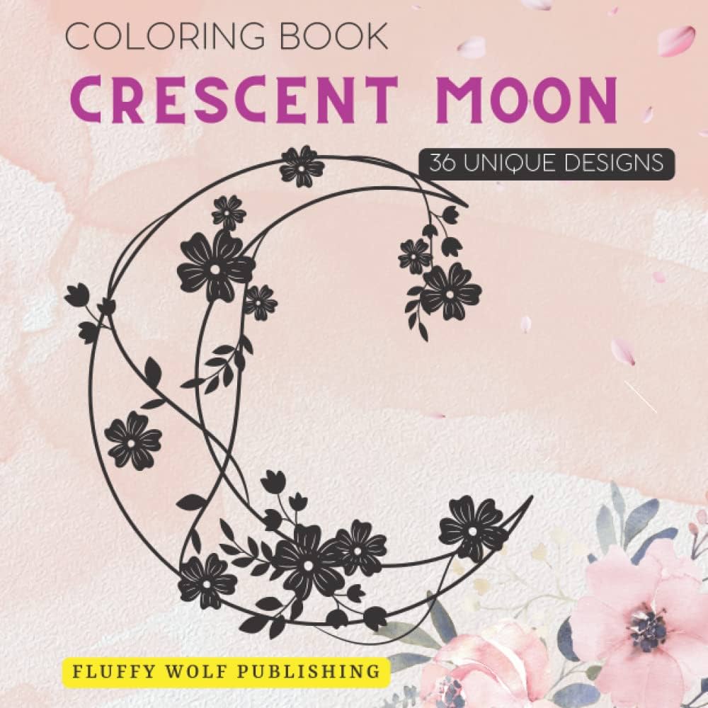 Crescent moon coloring book easy and large print hand