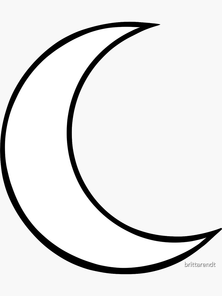 Simple crescent moon sticker for sale by brittarendt