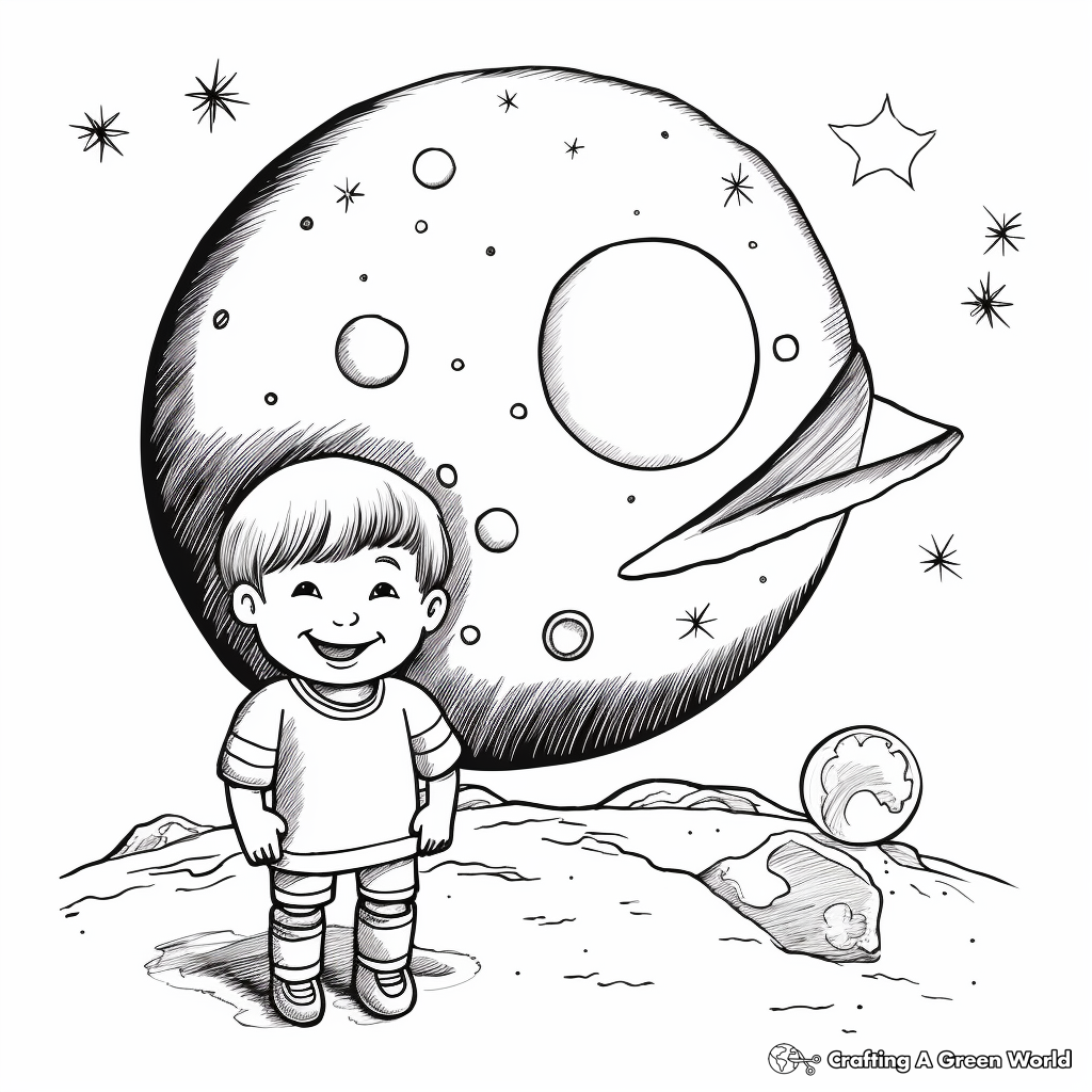 Crescent moon coloring pages