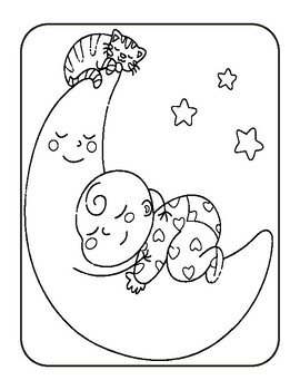 Moon coloring book