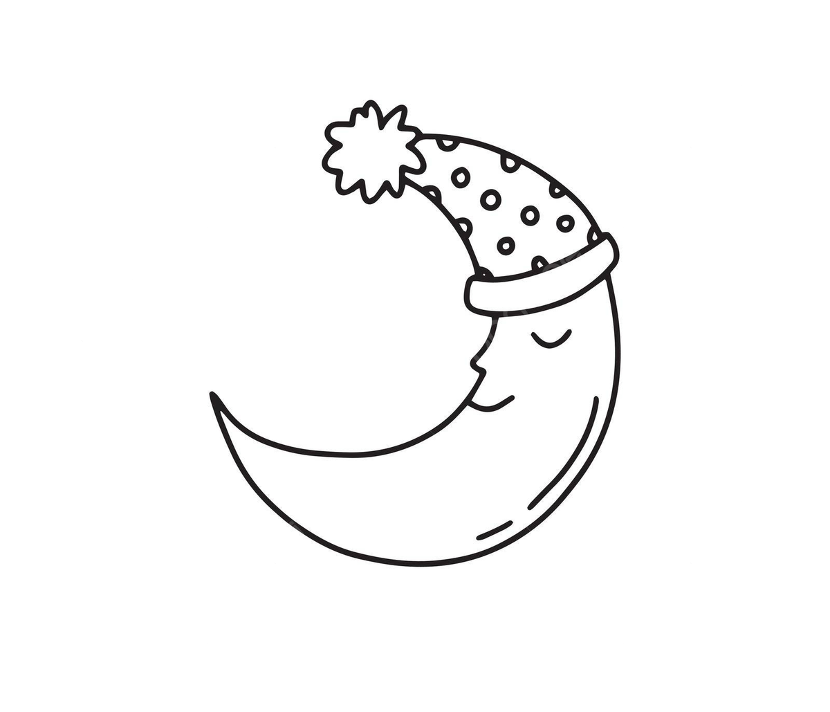 Doodle crescent moon illustration vector art png images free download on