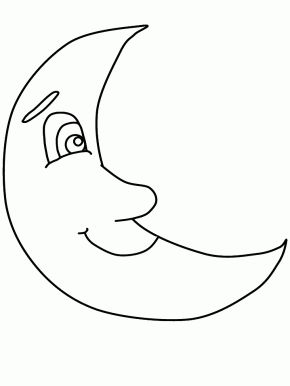 Simple crescent moon coloring page