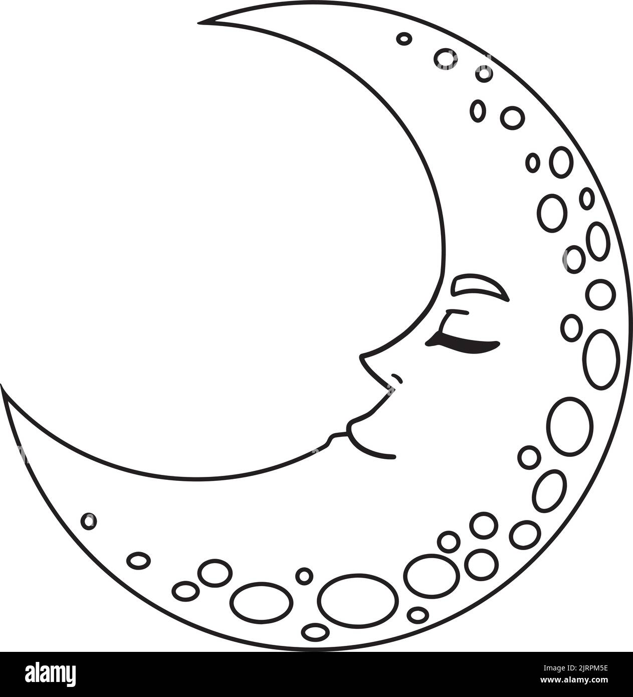 Crescent moon drawing stock vector images