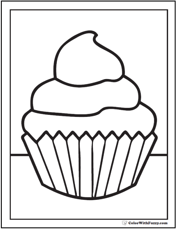 Cupcake coloring pages â free coloring pages pdf format for kids