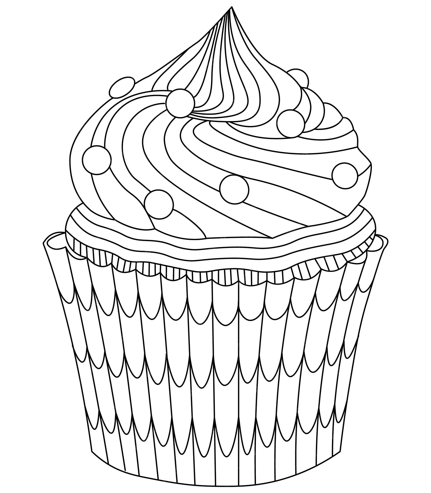 Premium vector a collection of delicious simple cupcake for kids or adult dessert coloring page